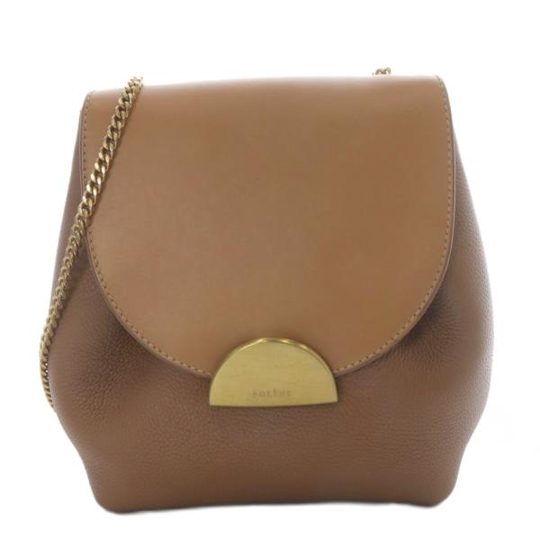 【中古】ポレーヌ POLENE Numero Un Mini チェーン ショルダーバッグ ワンショルダー 斜め掛け レザー ブラウン ポレーヌ POLENE Numero Un Mini チェーン ショルダーバッグ ワン