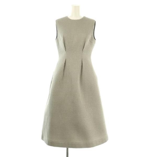 【中古】ルルウィルビー 24AW スパークルジャガードノースリーブワンピース ロング 2 ホワイト グレー ルルウィルビー Loulou Willoughby 24AW スパークルジャガード