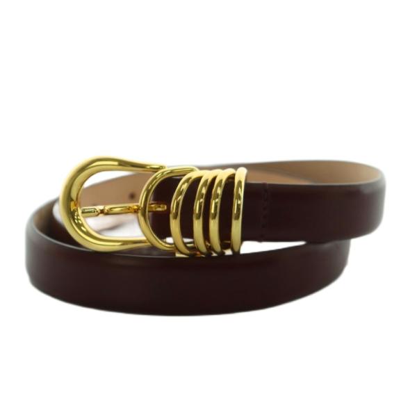 デハンシェ DEHANCHE Hollyhock ベルト レザー 3リング S ボルドー /MI