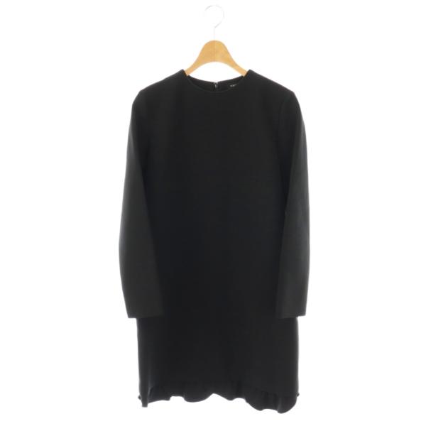 【中古】ヨーコチャン YOKO CHAN L/Sワンピース 裾フリル M ブラック YCD-417-348 /CX ■OS レディース ヨーコチャン YOKO CHAN L/Sワンピース 裾フリル M ブラック YCD-417