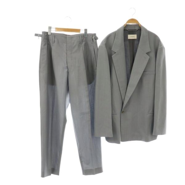 【中古】ルメール LEMAIRE 25SS ウール混ジャケット×スラックス セットアップ TOMORROWLAND 上下 スーツ 48 グレー ルメール LEMAIRE 25SS ウール混ジャケット×スラックス セットアップ