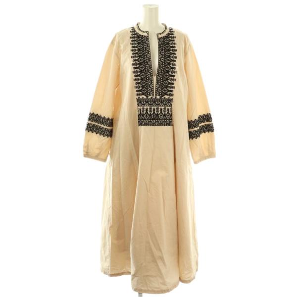 【中古】サラマリカ Sara Mallika ZIGZAG EMBROIDERY DRESS ドレス ワンピース マキシ ロング アイボリー サラマリカ Sara Mallika ZIGZAG EMBROIDERY DRESS ドレス ワンピース