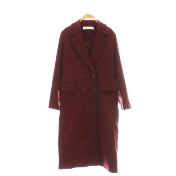 ZARA（ザラ） チェスターコート ダブルコート アウター S ボルドー /DF