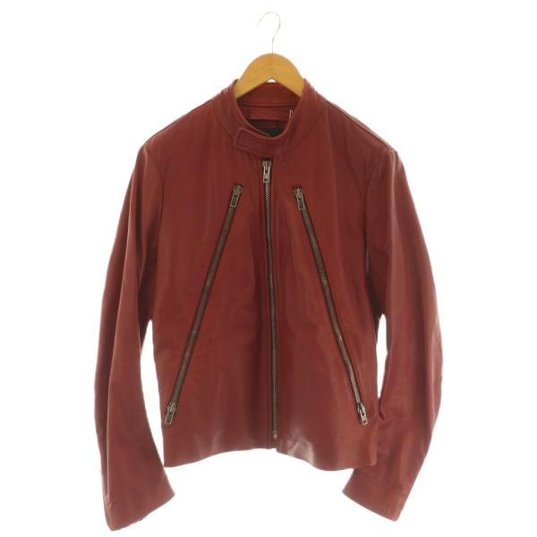 【中古】メゾンマルジェラ 14 50AM015607554 ホースレザーライダースジャケット アウター ジップアップ 44 S 赤 メゾンマルジェラ 14 Maison Margiela 50AM015607554 ホースレザー