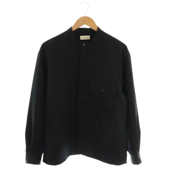 売約済 The CLASIK ザ・クラシック リネン混長袖シャツ ネイビー ザクラシック The CLASIK 25AW ウール バンドカラーシャツ 長袖 46 紺
