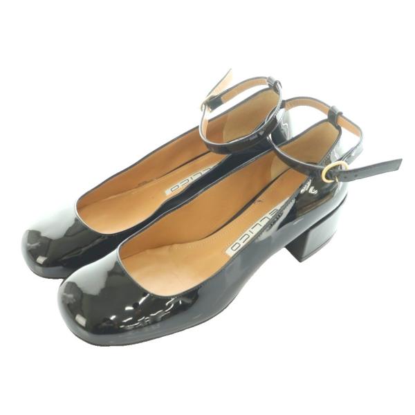 【中古】ペリーコ PELLICO 24AW チャンキーヒールアンクルストラップパンプス Whim Gazette取扱 37 黒 ブラック /SS ペリーコ PELLICO 24AW チャンキーヒールアンクルストラップパンプス