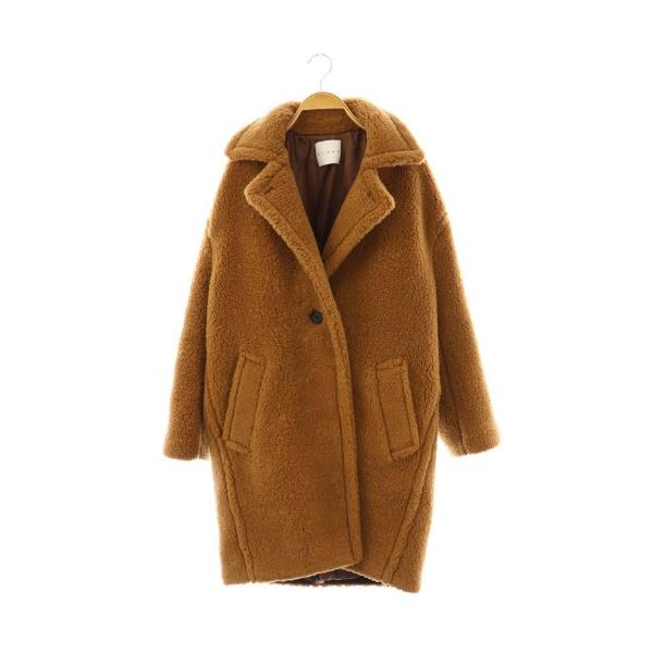 【中古】チノ CINOH BOA COAT ボア コクーンコート ロング 36 ブラウン /HK ■OS レディース チノ CINOH BOA COAT ボア コクーンコート ロング 36 ブラウン /HK