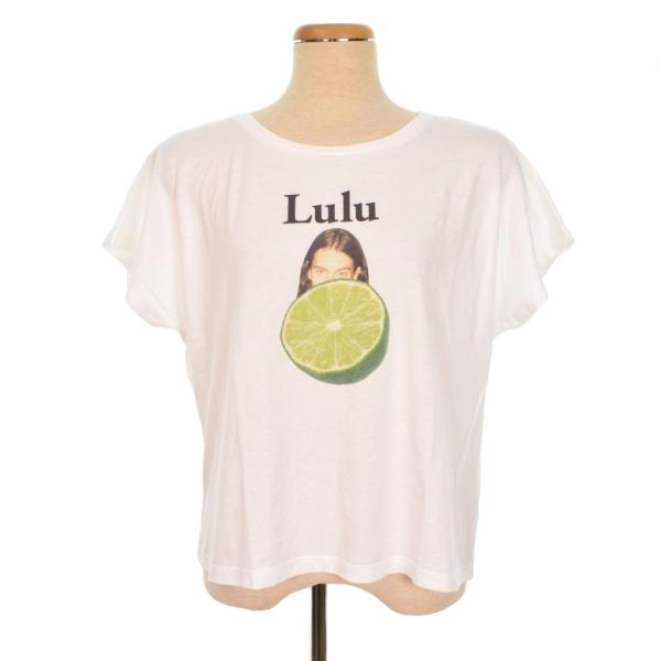 EDIT.FOR LULUエディットフォールルLUストレッチリブTシャツ エディットフォールル EDIT. FOR LULU ライムプリントTシャツ 白 □FY