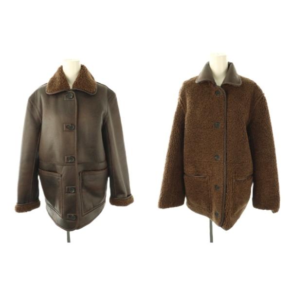 ZARA（ザラ） リバーシブルフェイクレザーダブルフェイスコート ボア