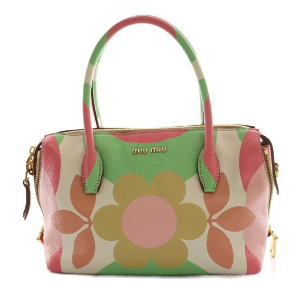 miu miu（ミュウミュウ） マドラスフラワー ハンドバッグ レザー