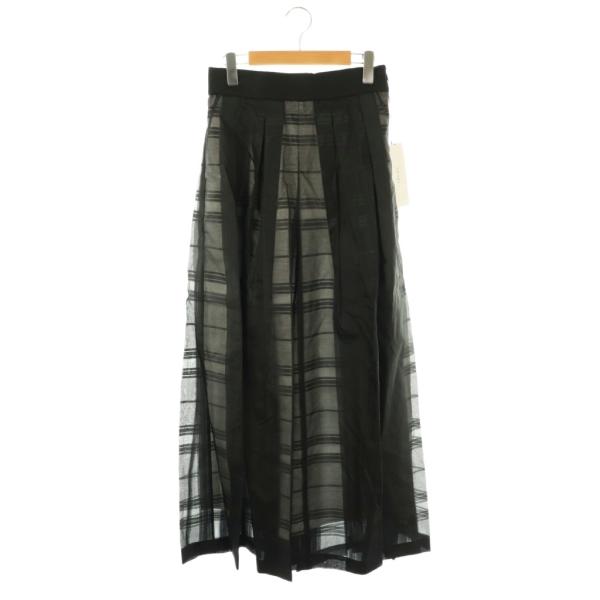 アドーア ADORE 24SS シアーチェックパンツ ワイド 38 黒 /NR □OS