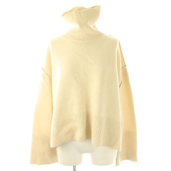【中古】シーニュ Cygne ウール カシミヤ混 タートルネック ニット セーター アイボリー /DF ■OS レディース シーニュ Cygne ウール カシミヤ混 タートルネック ニット セーター
