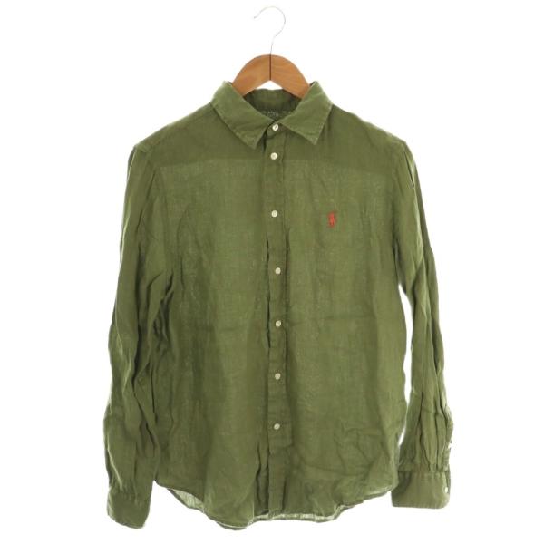 ラルフローレン リネンシャツ ポニー刺繍 カーキグリーン POLO RALPH LAUREN ポロ バイ ラルフローレン Polo by Ralph Lauren