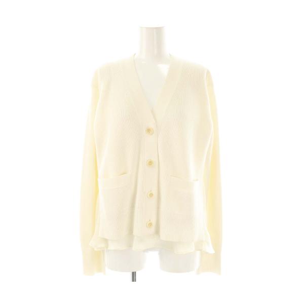 【中古】サカイ sacai 23SS Knit×SatinCardigan カーディガン 2 アイボリー 23-06500 /DO ■OS レディース サカイ sacai 23SS Knit×SatinCardigan カーディガン 2 アイボリー 23