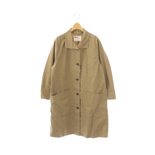 【中古】マーガレットハウエル PROOFED COTTON POPLIN ステンカラーコート スプリングコート アウター 2 ベージュ MARGARET HOWELL（マーガレットハウエル） MHL. PROOFED COTTON POPLIN