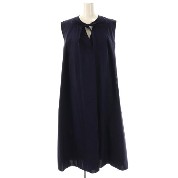 【中古】アドーア ADORE イージーコットンワンピース ノースリーブ 38 ネイビー /ES ■OS レディース アドーア ADORE イージーコットンワンピース ノースリーブ 38 ネイビー