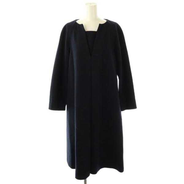 アドーア ADORE ウールスムース2Aラインワンピース 長袖 ロング 38