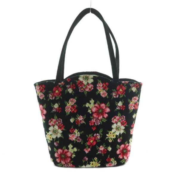 【中古】フェイラー FEILER マイディアリー トートバッグ 花柄 黒 ブラック マルチカラー /MI ■OS レディース フェイラー FEILER マイディアリー トートバッグ 花柄 黒 ブラック