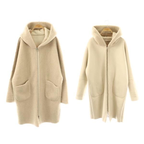 【中古】ルーアンドレア L'Appartement取り扱い 23AW Fake Hood Coat コート アウター フード リバーシブル U ルーアンドレア Lou Andrea L'Appartement取り扱い 23AW Fake Hood