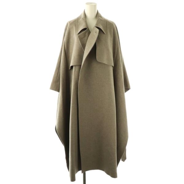 ハイク HYKE ウール混トレンチケープコート ロング 2 グレージュ /HK