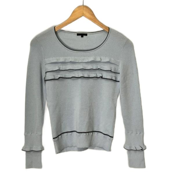 トゥービーシック TO BE CHIC ウール フリル ニット セーター リブ 40