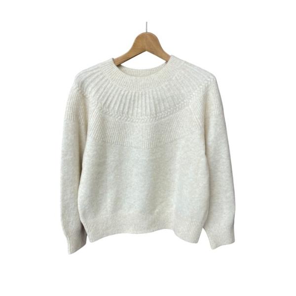 新品 タグ付き 未使用オフホワイト St.cecilia TSUNOニット　長袖 未使用品 エニィスィス エニシス anySiS タグ付き 23AW ウール混