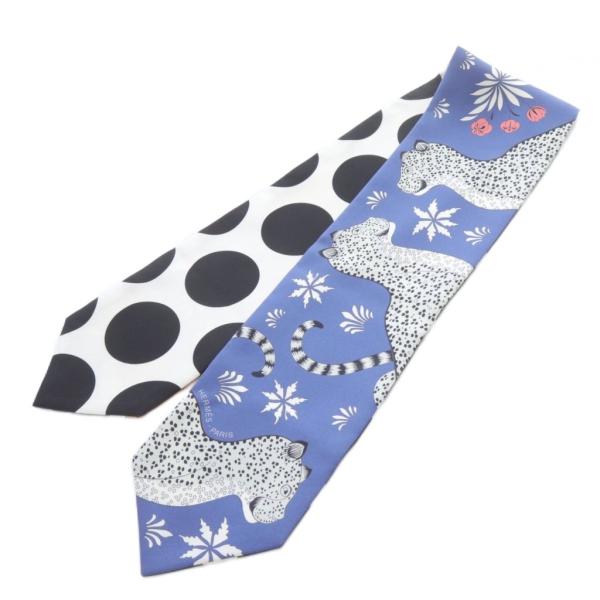 HERMES（エルメス） マキシツイリー LES LEOPARDS スカーフ 総柄 青