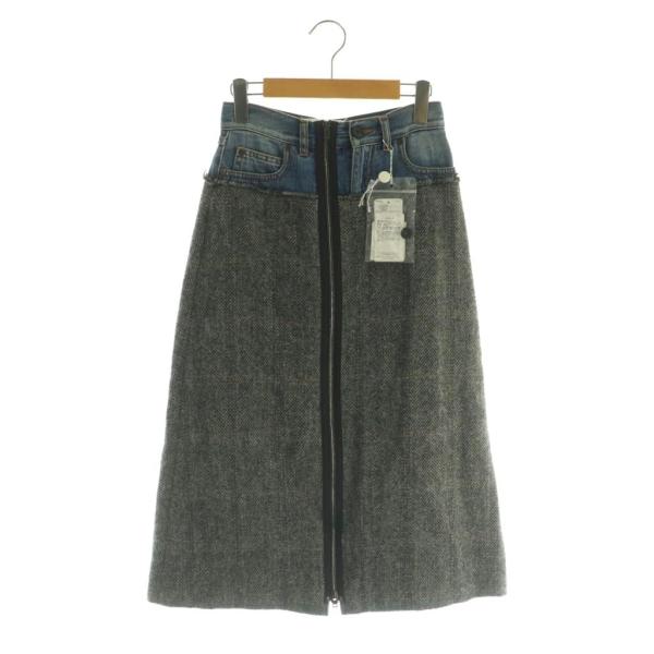 未使用品 メゾンマルジェラ 1 スカート 台形 ツイード切替 ドッキング