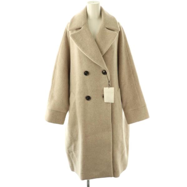 24aw 美品 TICCA ティッカ ロング テントコート ラムウール F ティッカ TICCA 24AW テントコート ダブル ロング F ベージュ /HK □OS