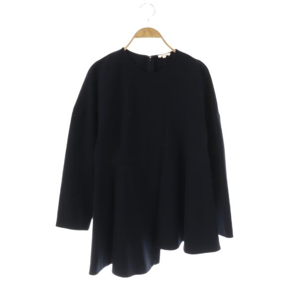【美品】ENFOLD CUT AND SEWN アシメカットソー　黒 ロンT エンフォルド ENFOLD アシンメトリーペプラムプルオーバー カットソー