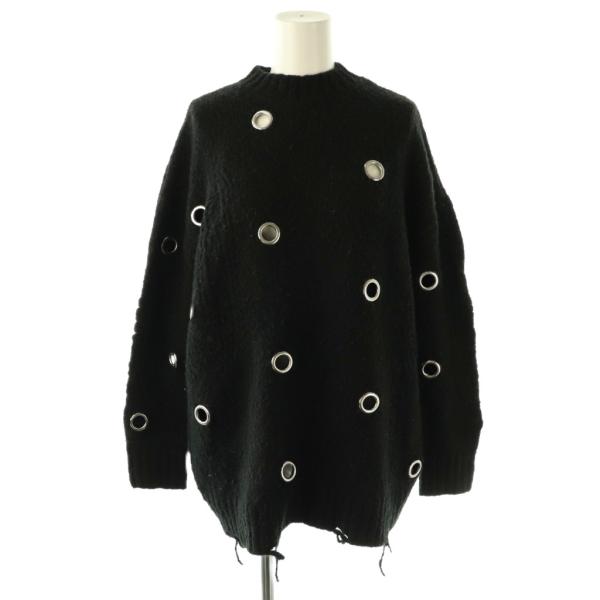 ZARA（ザラ） リング クルーネックニット セーター S ブラック /ES