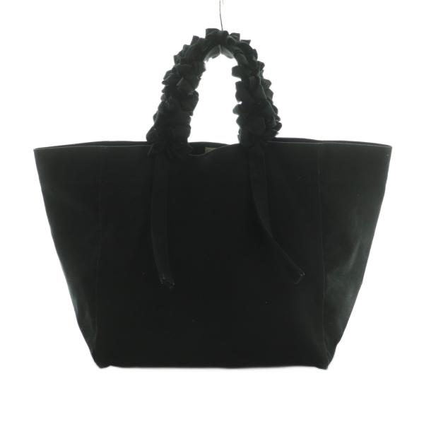ラドロー LUDLOW グレープハンドルトートバッグ フリル 黒 /MI □OS
