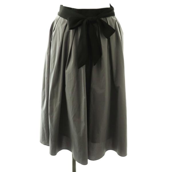 エムズグレイシー M'S GRACY タックフレアスカート ロング 38 グレー