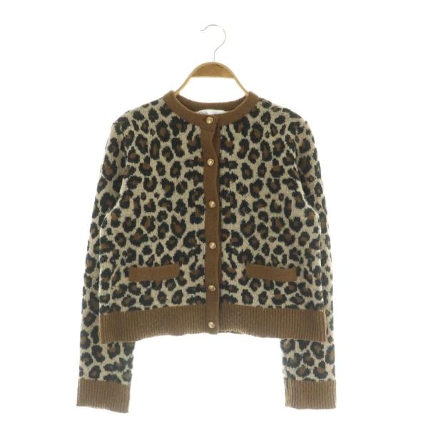 ZARA（ザラ） レオパード柄 ニット カーディガン 長袖 USA S ブラウン