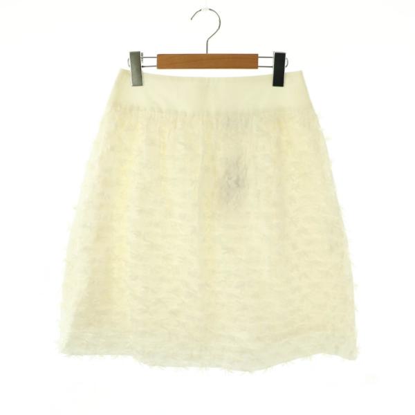 エムズグレイシー M'S GRACY フリンジ タックスカート ミニ 38