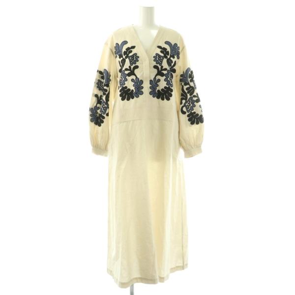 【美品】sara mallika　ワンピース サラマリカ sara mallika 25SS Cotton Linen Patchwork Embroidery
