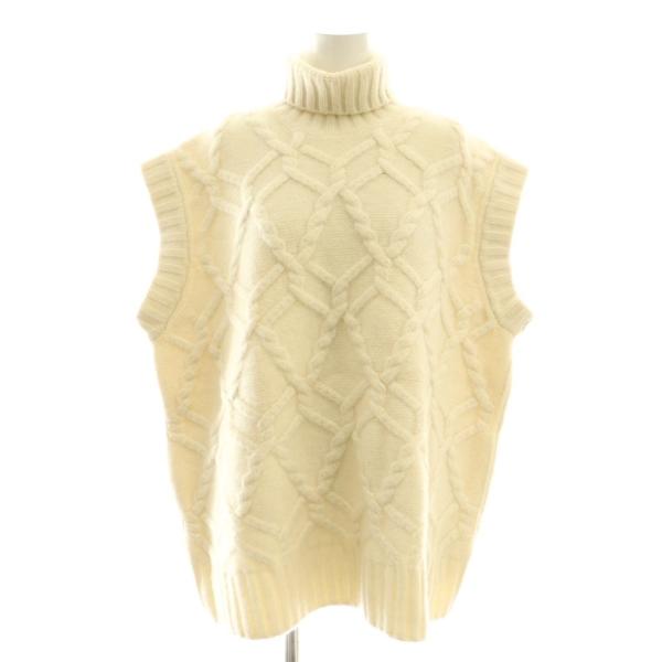 ブラミンク BLAMINK ウールカシミヤケーブルタートルニットベスト