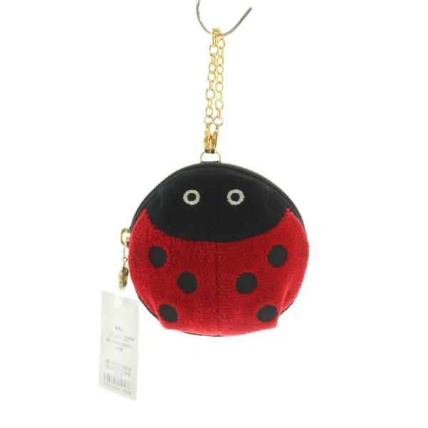 未使用品 フェイラー FEILER ハイジ チャームポーチ てんとう虫 赤 黒