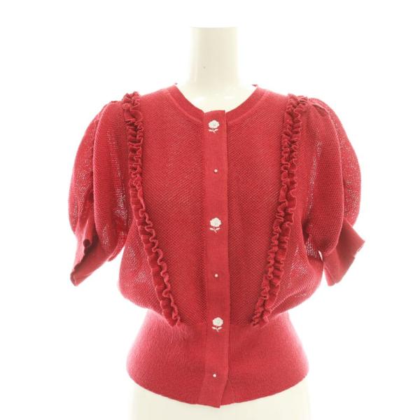 エムズグレイシー M'S GRACY 25年製 フリル付きカーディガン ニット 38