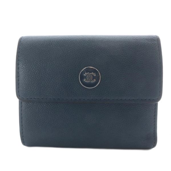 CHANEL（シャネル） 財布 三つ折り ココボタン Wホック レザー
