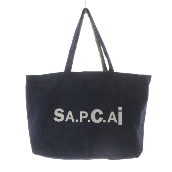 A.P.C.（アーペーセー） A.P.C. Sacai トートバッグ ロゴ 紺 ネイビー