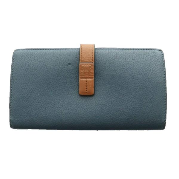 ロエベ LOEWE バーティカルウォレット 二つ折り財布 レザー 茶