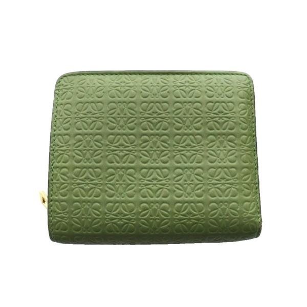 ロエベ アナグラム リピートコンパクトジップウォレット 二つ折り財布 緑 LOEWE（ロエベ） アナグラム リピートコンパクトジップウォレット 二
