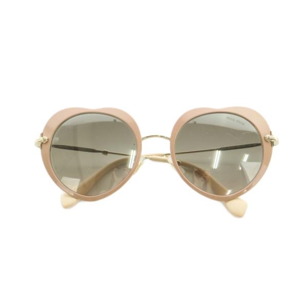 【美品】MIU MIU サングラス ハート ケース付 ミュウミュウ SMU54R miu miu（ミュウミュウ） サングラス 眼鏡 ハート型 メタルフレーム 52