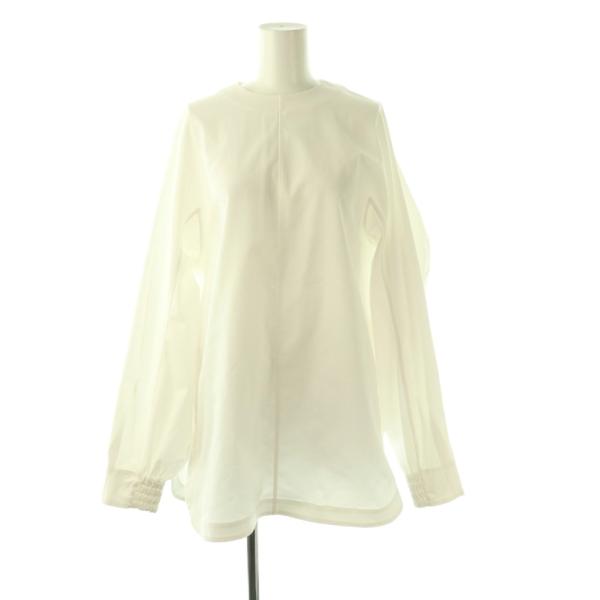 ハイク HYKE TASLAN TWILL TOP プルオーバーブラウス 長袖 2 ホワイト