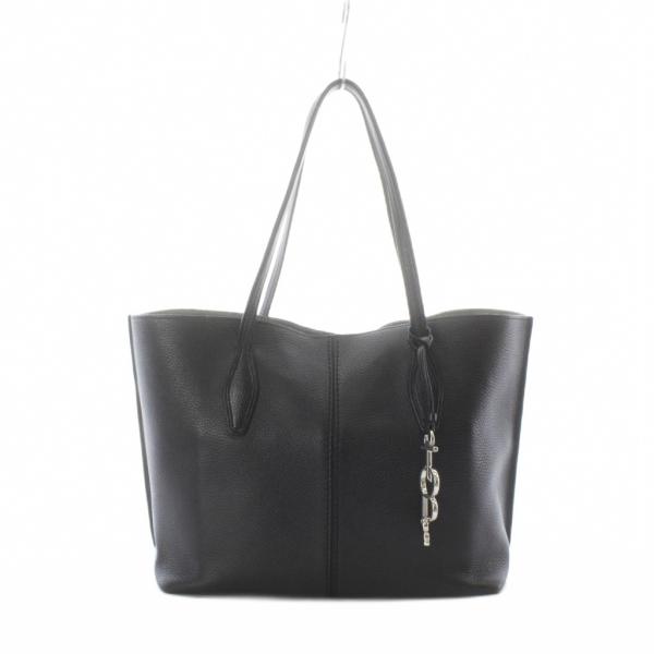 トッズ TOD'S JOY ジョイ トートバッグ レザー 黒 ブラック チャーム付