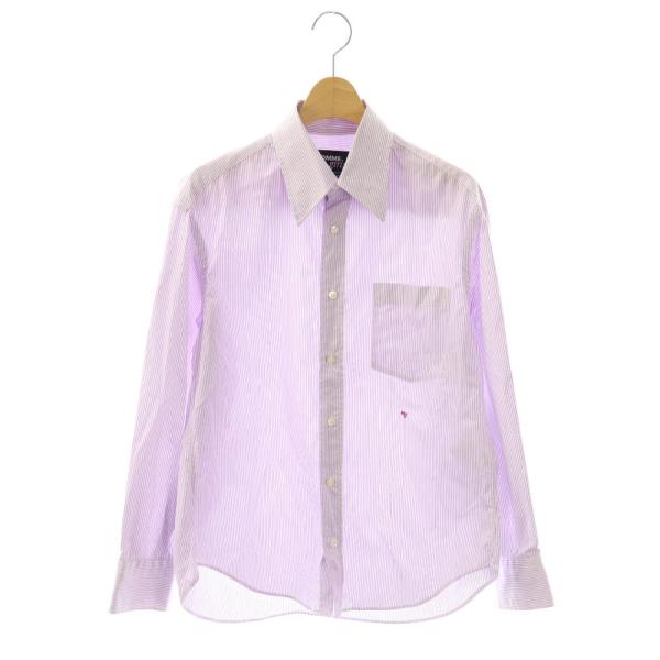 オムガールズ 70s POCKET ストライプ シャツ S パープル オムガールズ Homme Girls 70s POCKET SHIRT ストライプ シャツ S
