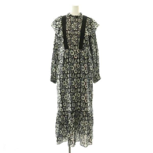 ヌキテパ NE QUITTEZ PAS! COTTON LUREX STRIPE FLOWER PRINT FRILL