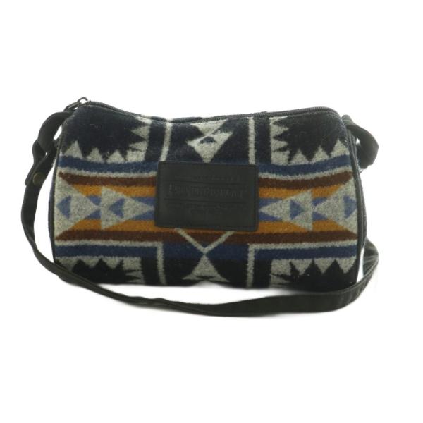 ペンドルトン PENDLETON ミニショルダーバッグ ウール 幾何学模様 黒 