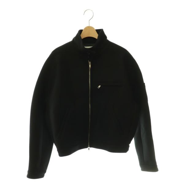 美品✨Courreges コート ジップデザイン 黒 サイズ38 裏地赤 クレージュ courreges ウール ボンディング ダブルジップブルゾン